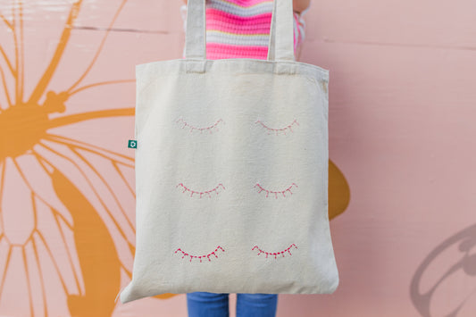 Ombre EYES WIDE CLOTHESd Tote Bag - Pink Shade